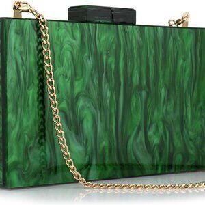 Acrylic Clutch Purses for Women Wedding : Multicolor Evening Crossbody Bag Marbl